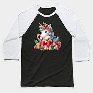 Christmas Unicorn Baseball T-Shirt